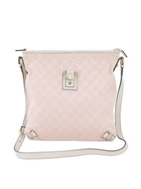 Gucci GG Canvas Abbey Leather Shoulder Bag Crossbody